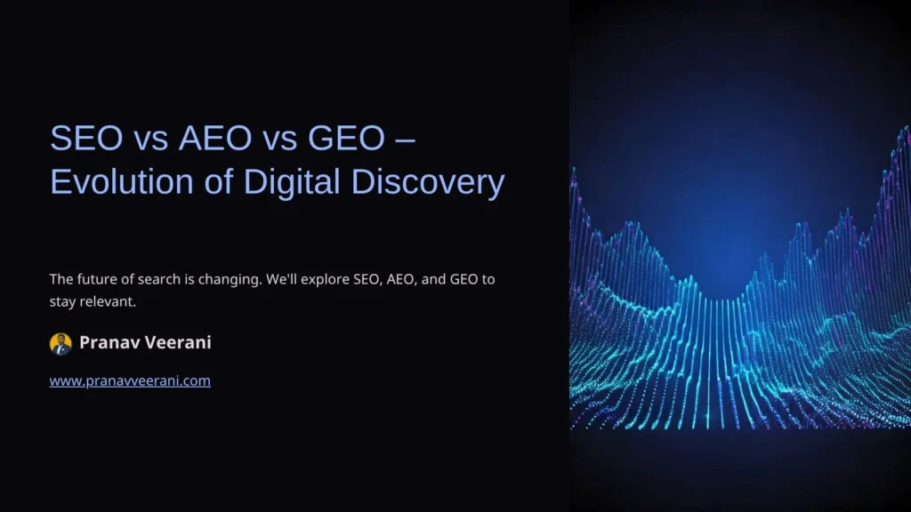 SEO vs AEO vs GEO – Evolution of Digital Discovery - Pranav Veerani