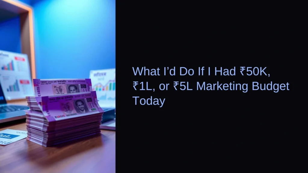 What I’d Do If I Had ₹50K, ₹1L, or ₹5L Marketing Budget Today