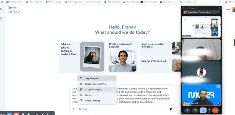 FSIDM live class on Google Meet with Pranav Veerani