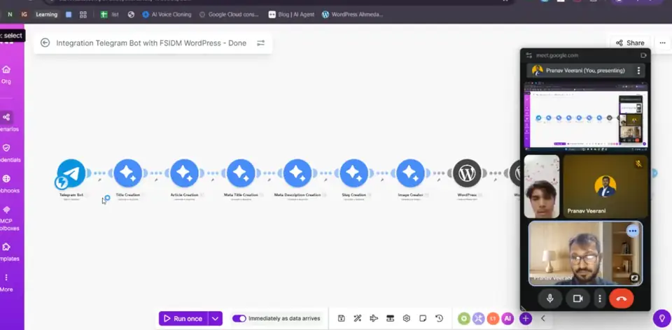 FSIDM live class on Google Meet with Pranav Veerani