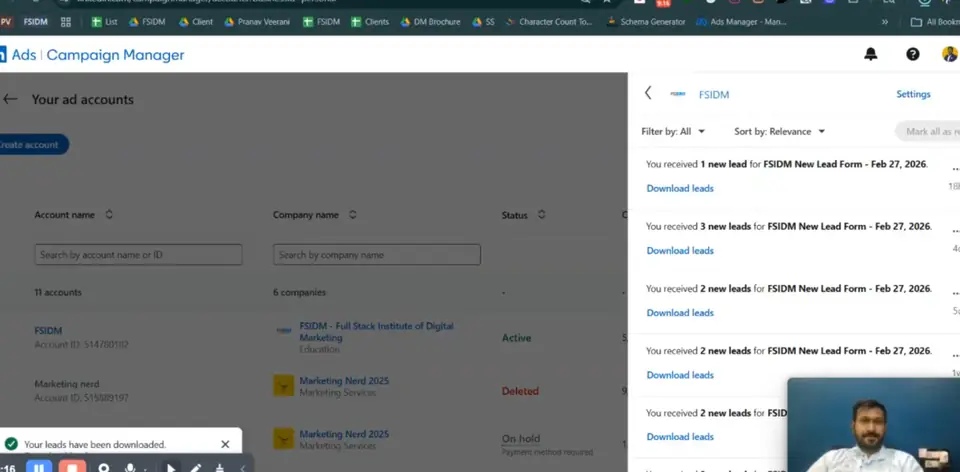 FSIDM live class on Google Meet with Pranav Veerani