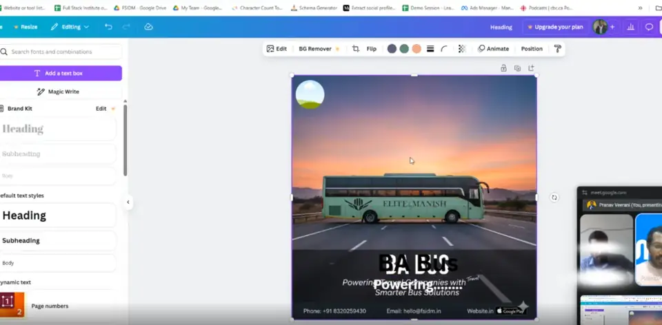 FSIDM live class on Google Meet with Pranav Veerani